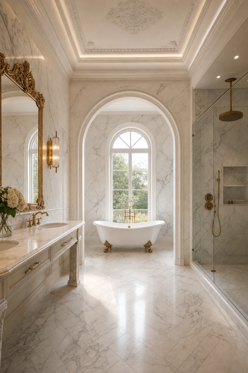 Luxury bathroom by CNK Construction